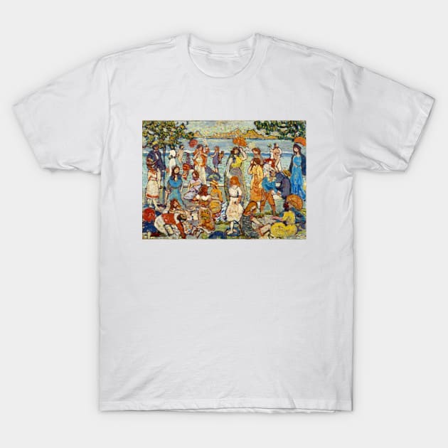 A Gathering At The Beach 1915, Maurice Brazil Prendergast T-Shirt by rocketshipretro